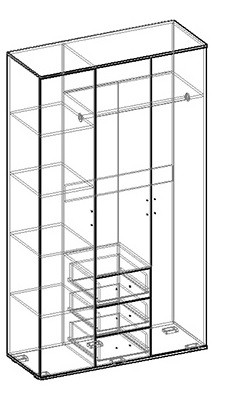 Альтернатива шкаф трехстворчатый в Иланском - ilanskiy.mebelnovo.ru | фото